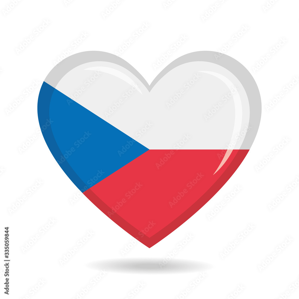 Czech Republic national flag in heart shape vector illustration Czech Republic national flag in heart shape vector illustration