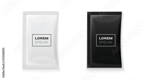 Blank white plastic sachet for your design