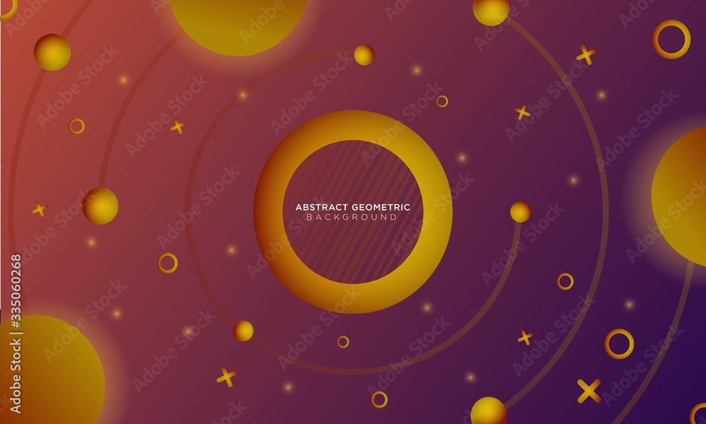Orange Abstract Geometric 3D Background