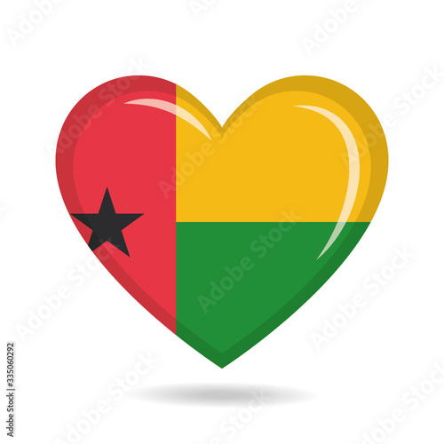 Guinea Bissau national flag in heart shape vector illustration Free Download Guinea Bissau national flag in heart shape vector illustration - GFXLoad