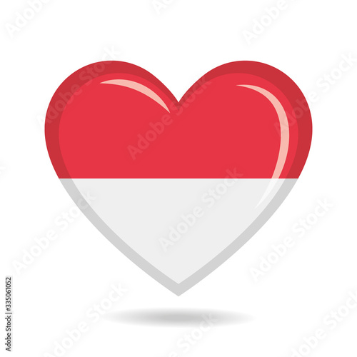 Free Download Monaco national flag in heart shape vector illustration - GFXLoad