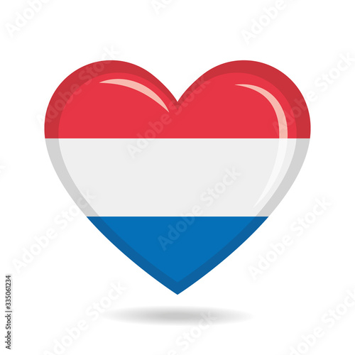 Netherlands national flag in heart shape vector illustration Free Download Netherlands national flag in heart shape vector illustration - GFXLoad