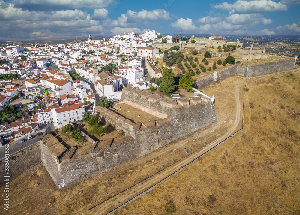 Multi level bastion platform for cannons in Elvas fort in Portugal