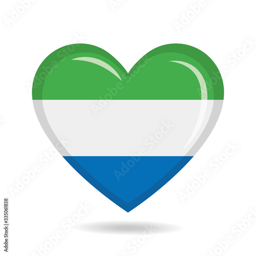 Sierra Leone national flag in heart shape vector illustration Free Download Sierra Leone national flag in heart shape vector illustration - GFXLoad