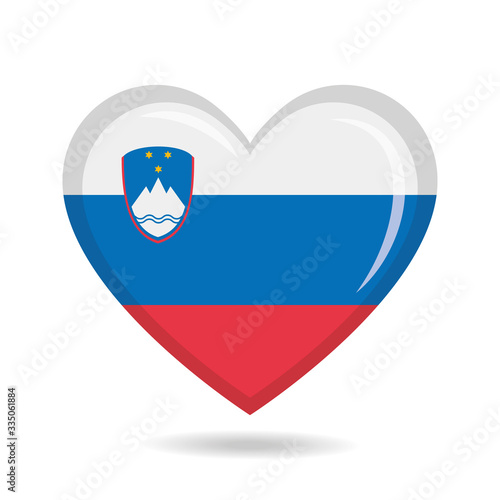 Free Download Slovenia national flag in heart shape vector illustration - GFXLoad