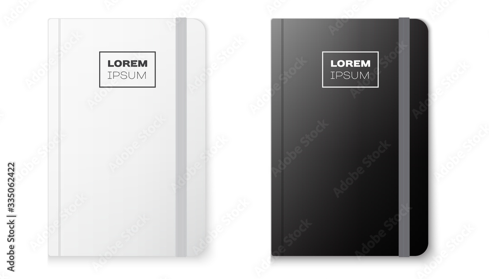 Realistic notebook mock up for your image - obrazy, fototapety, plakaty 