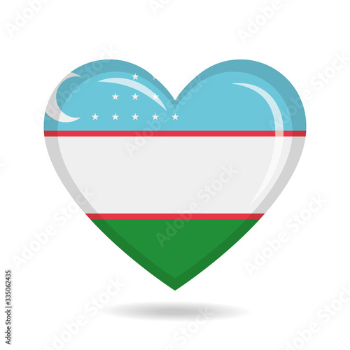 Free Download Uzbekistan national flag in heart shape vector illustration - GFXLoad