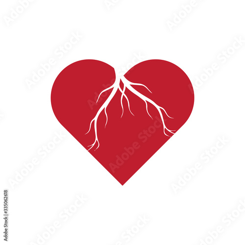 human veins, red blood vessels design and arteries Vector illustration isolated