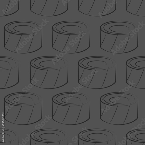 Vector seamless pattern with rolls, sushi. Beautiful food design elements. Linear texture.