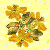Floral background wiht leaves.