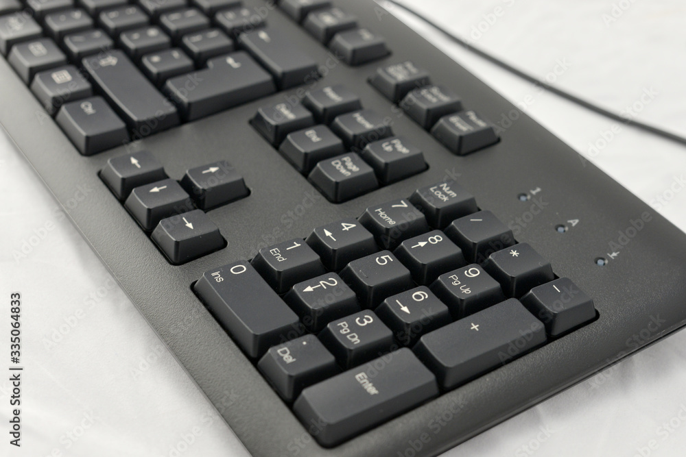 Black Keyboard Number Pad with white writing Black Keyboard Number Pad with white writing