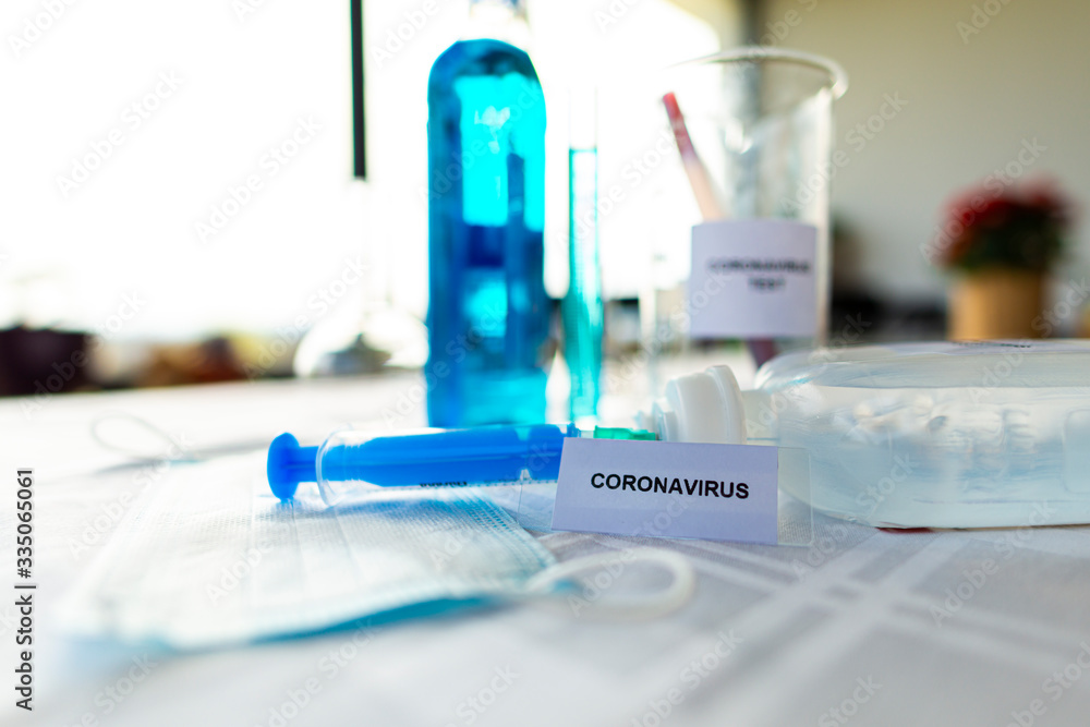 Coronavirus test in chemical laboratory Coronavirus test in chemical laboratory