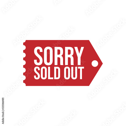 Red Sold out tag icon symbol
