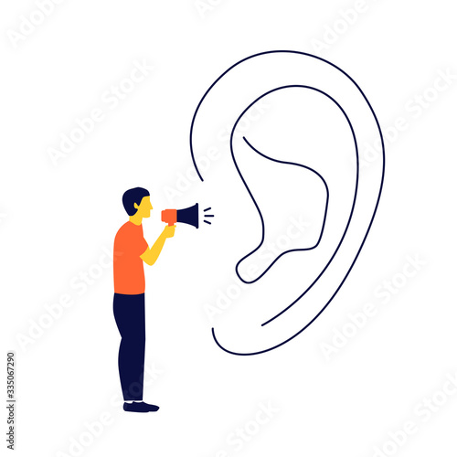 Hablar al oído de tu target. Concepto de marketing digital.