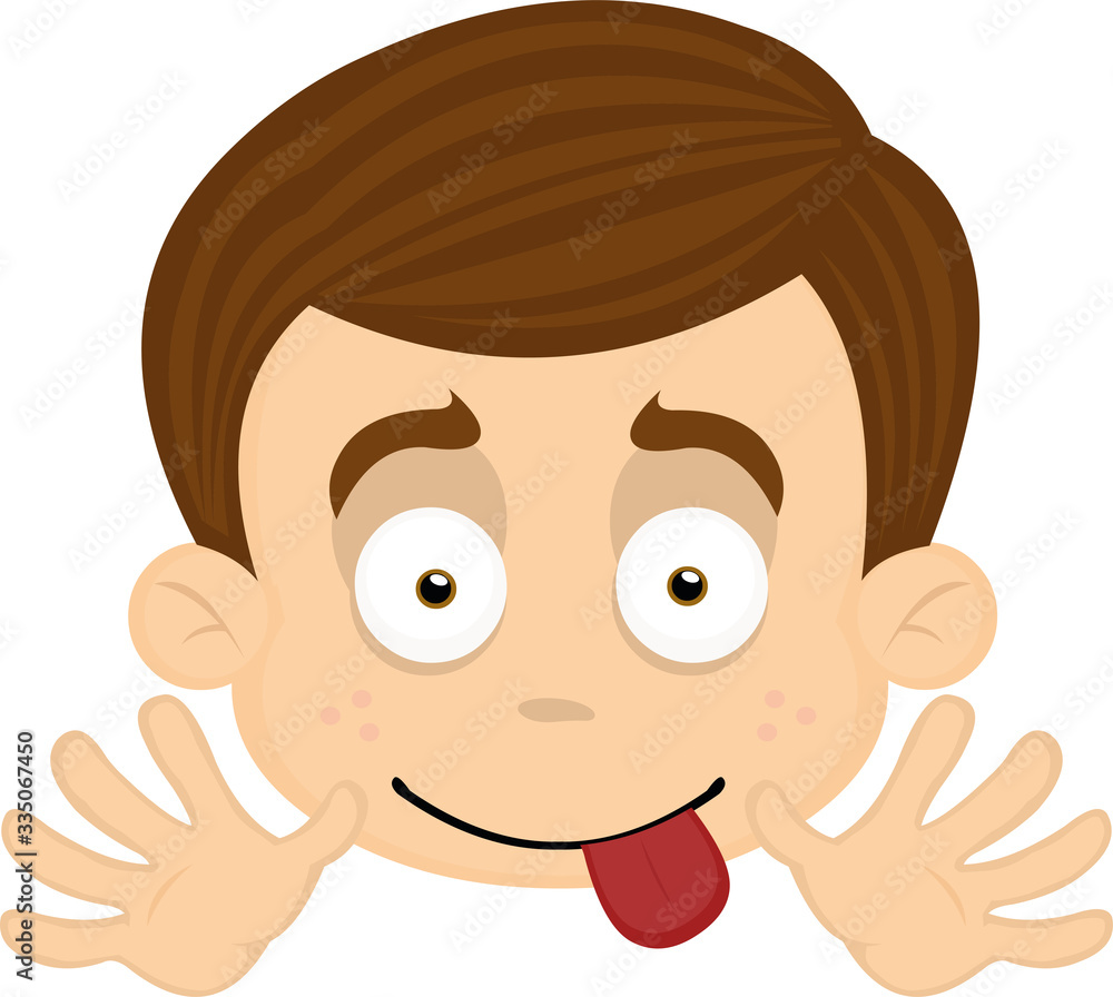 Vector illustration of expressions of a boy cartoon