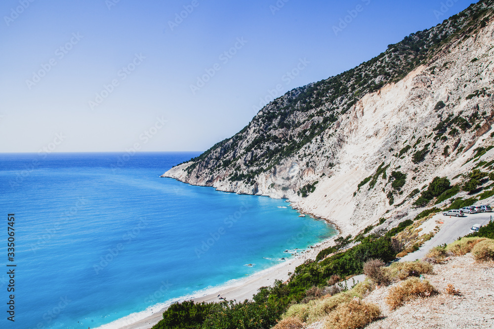 This is a beach in Kefalonia