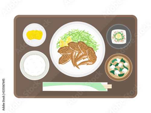手羽先定食のイラスト