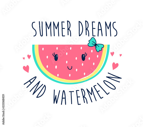 hand drawing watermelon vector illustration.