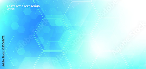 Molecule structure abstract background. Medical, research, chemistry, biotechnology, science and technology concepts, vector illustration.