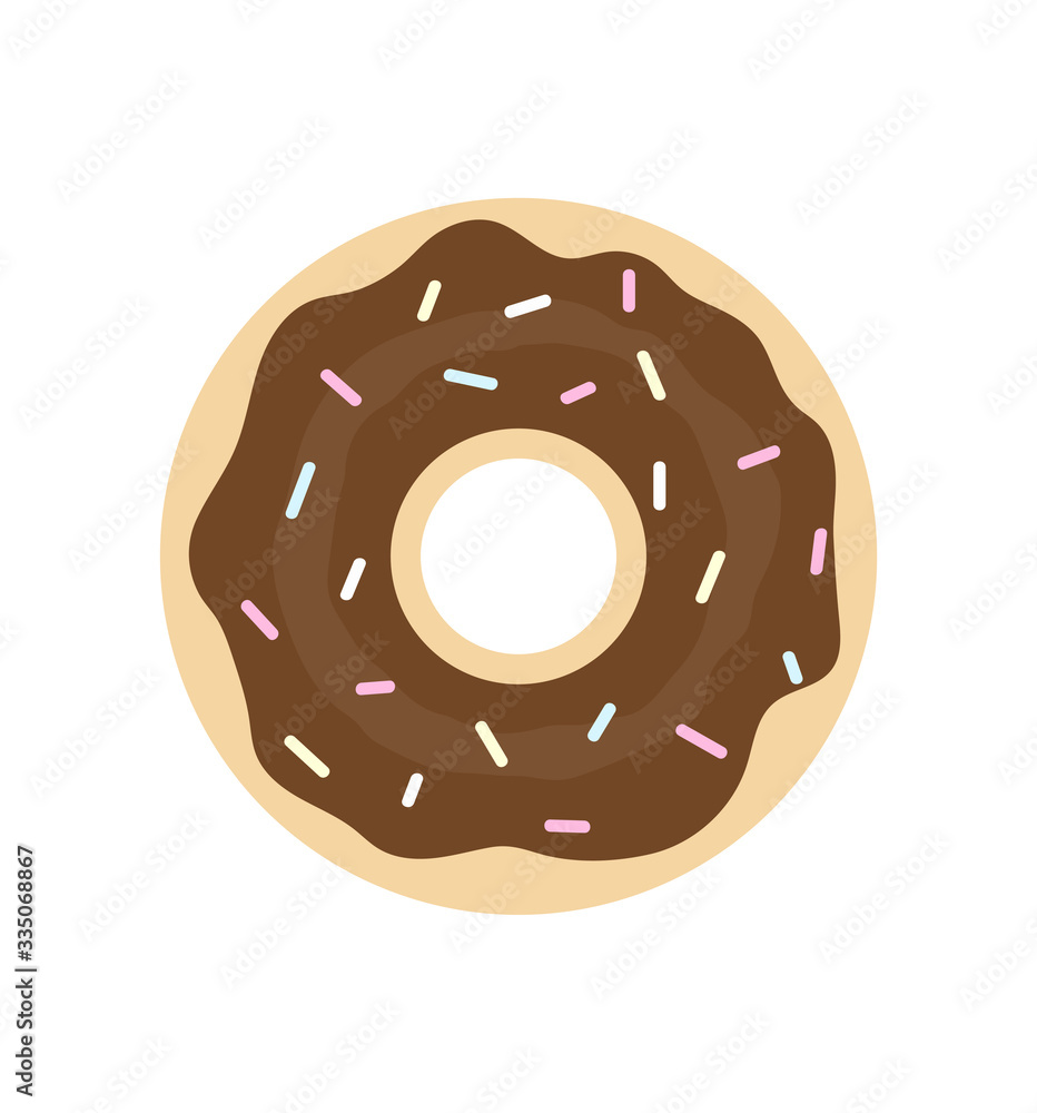 donut with chocolate glaze. donut icon, vector illustration donut with chocolate glaze. donut icon, vector illustration