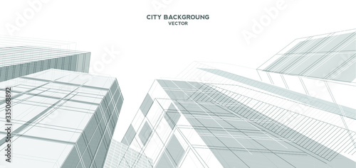 City background architectural with drawings of modern for use web, magazine or poster vector design.