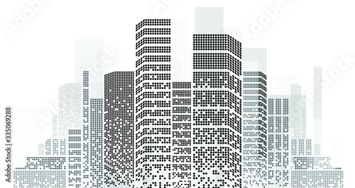 Fototapeta Naklejka Na Ścianę i Meble -  City background architectural with drawings of modern for use web, magazine or poster vector design.