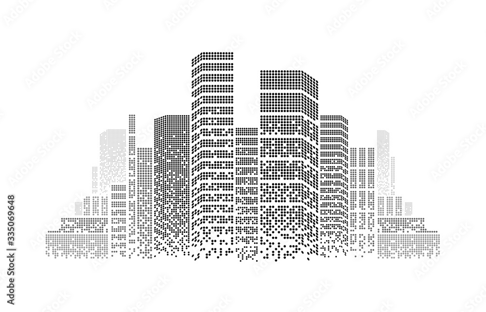 Fototapeta premium City background architectural with drawings of modern for use web, magazine or poster vector design.