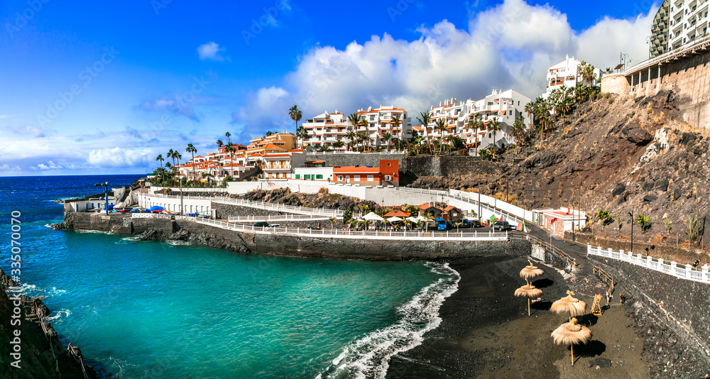 Tenerife island holidays - coastal town Puerto di Santiago. Canary islands of Spain