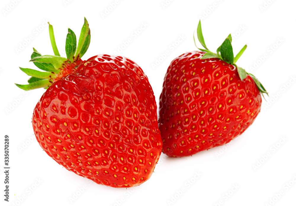 Two strawberries isolated on white background Two strawberries isolated on white background