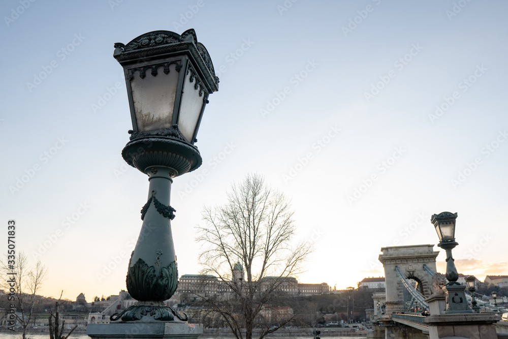 Candelabra in front of the bridge