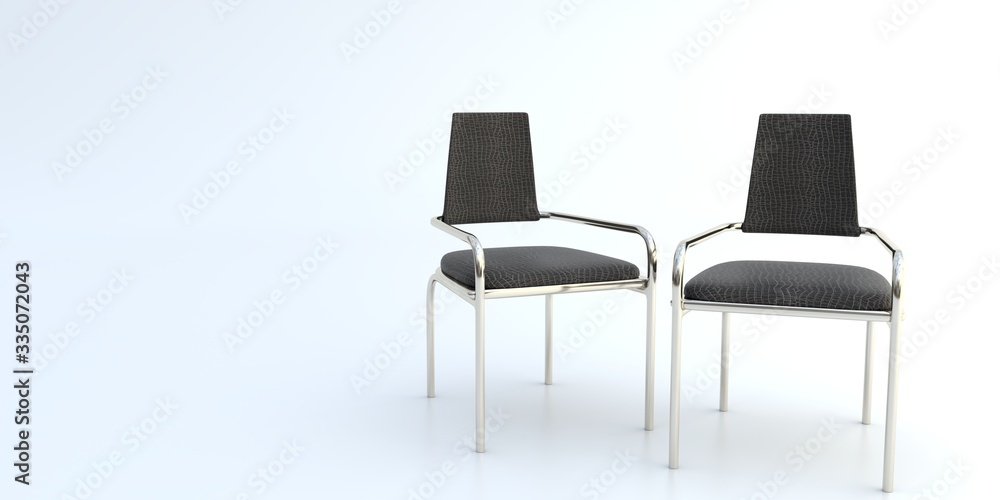 Obraz premium 2 leather chairs in a white room