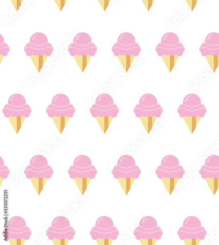 seamless background with blueberry ice cream waffle cone 