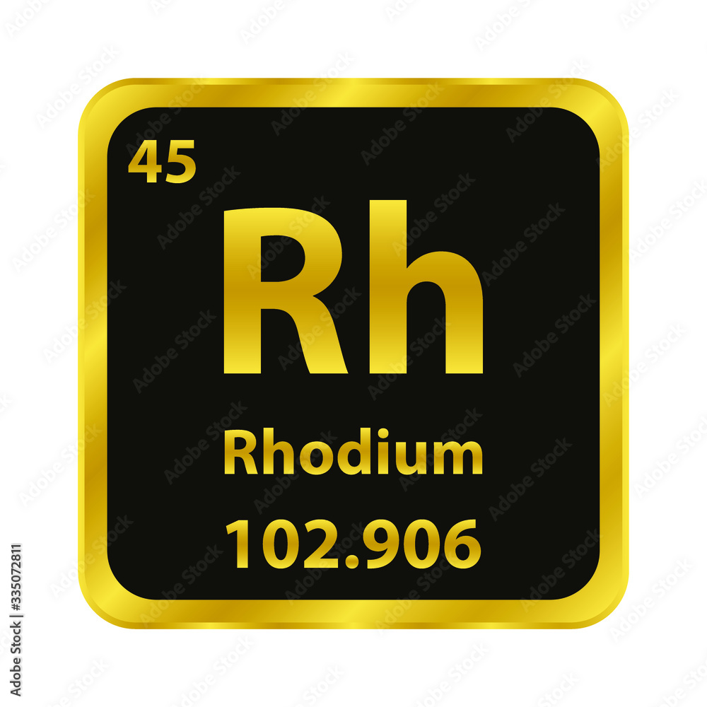 Phodium Rh chemical element icon. The chemical element of the periodic table. Sign with atomic number. Phodium Rh chemical element icon. The chemical element of the periodic table. Sign with atomic number.