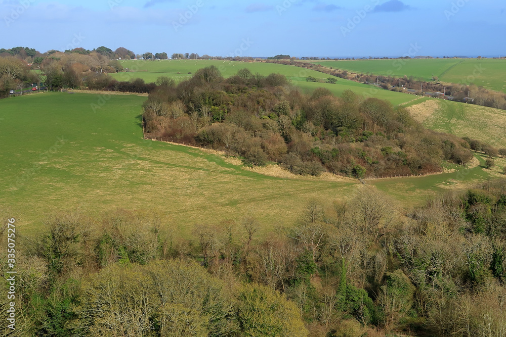 Looking out over the fields and meadows of Guston near Dover