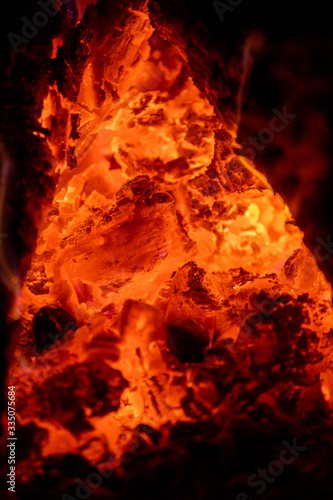 fire with lots of red-hot coals