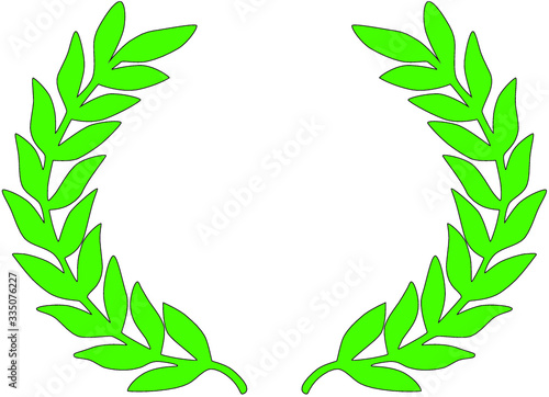 green frame with leaves