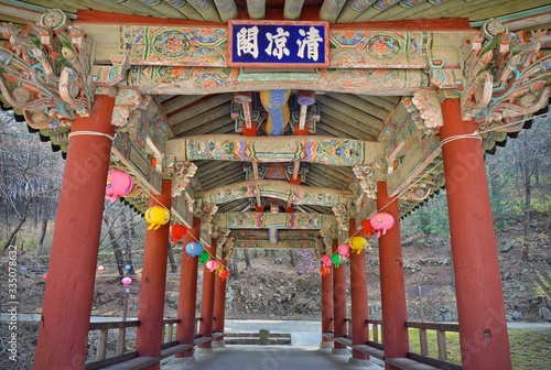 Bridge in Songgwangsa temple. Located in South Jeolla Province on the Korean Peninsula. Founded in 867 it fell into disuse but was re-established in 1190 by Seon master Jinul. 04-08-2017 © Noa
