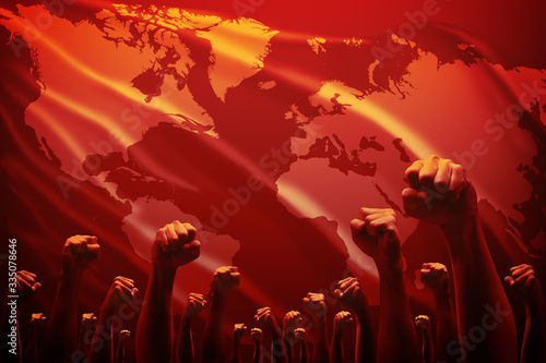 a group of rising hand, abstract, idea, conceptual image