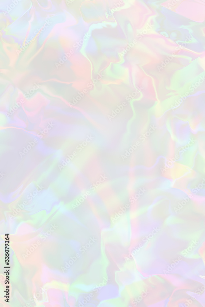 Pastel colored holographic gradient background.