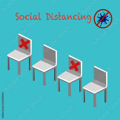 Social distancing covid-19 virus
Vector icon cartoon chair