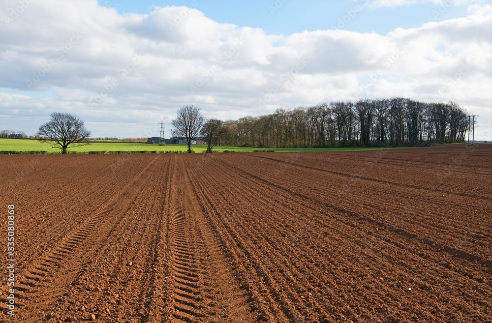 Ploughed field in spring, during the Covid 19 era. Ploughed field in spring, during the Covid 19 era.