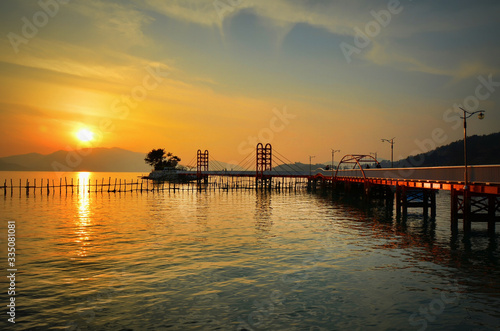Sunset in Namhaedo or Namhae Island on the southern coast of South Gyeongsang Province, South Korea. © Noa