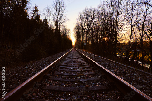 Eisenbahngleis im Sonnenuntergang
