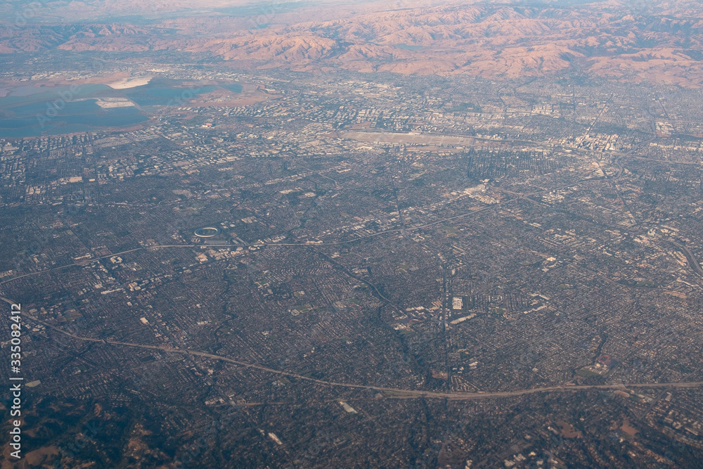 Cupertino from above, Apple headquarters, Cupertino, CA, USA, September 20, 2018