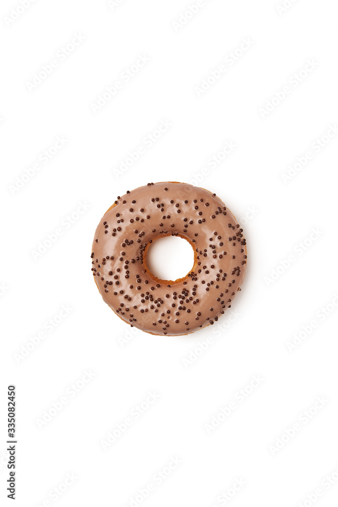 Closeup shot of yummy, tasty fresh donut isolated on background background Closeup shot of yummy, tasty fresh donut isolated on background background