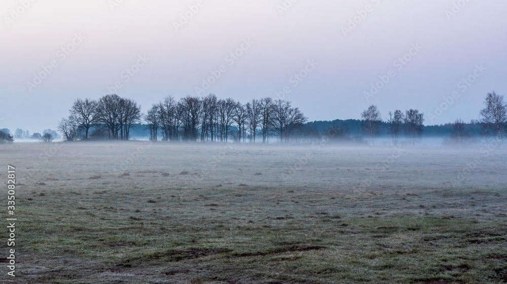Obraz premium Poranek nad Narwią. Rzeka Narew. Piekne Podlasie. Polska