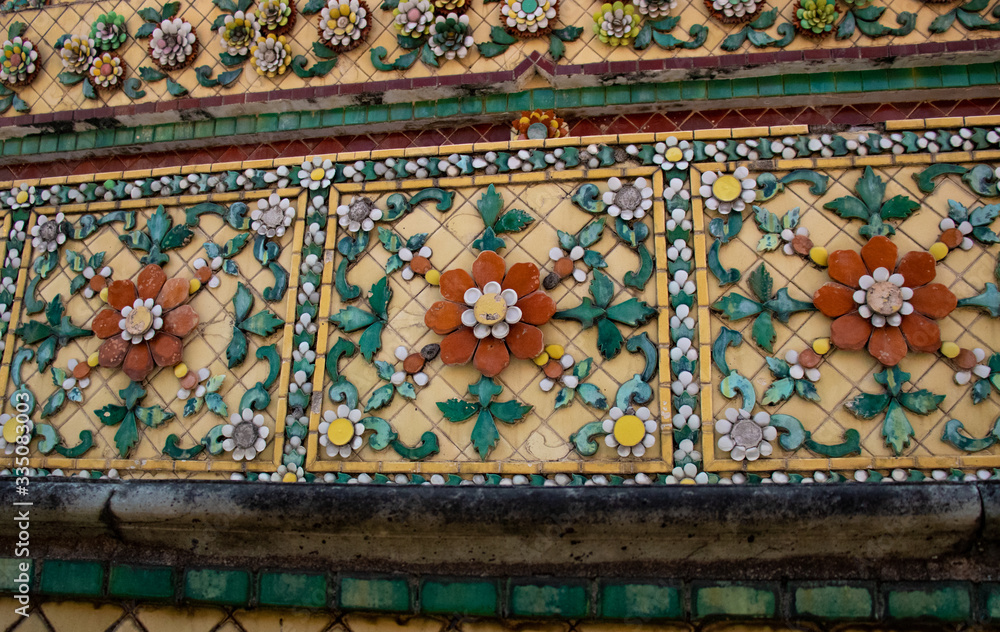 A beautiful view of Wat Pho buddhist temple in Bangkok, Thailand.