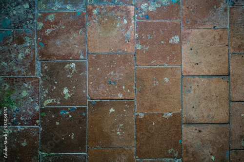 Old tile on the floor.