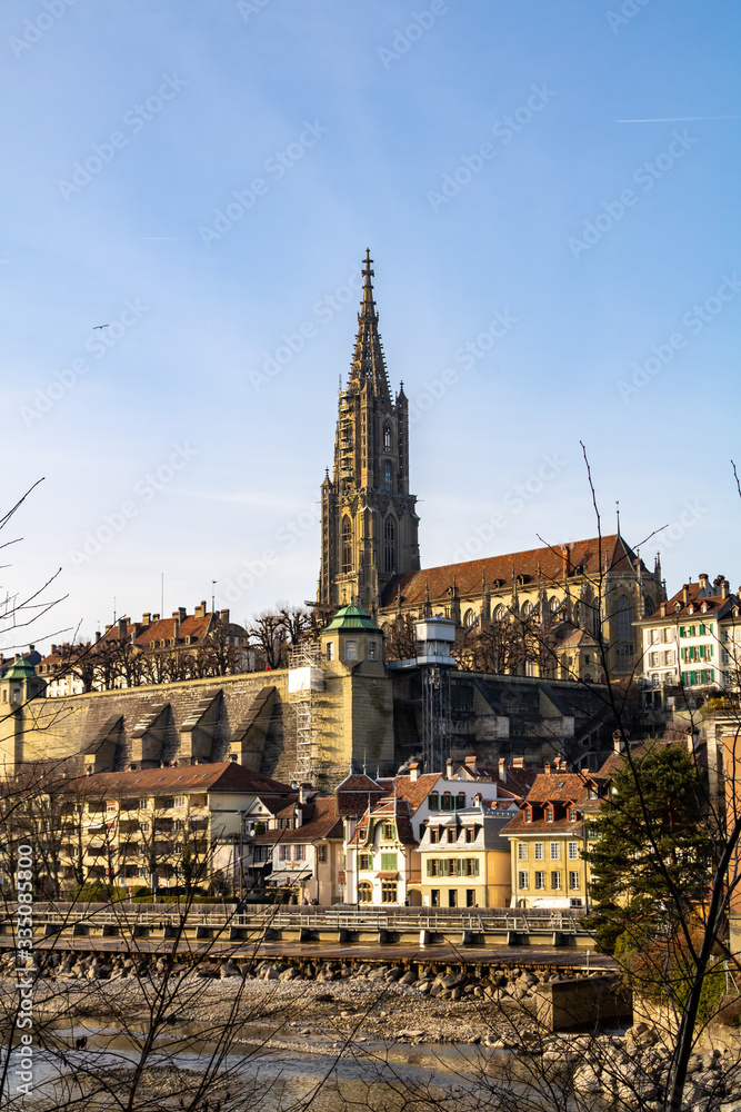Clocher du Collégiale Saint-Vincent de Berne (ou Cathédrale de Berne) (Suisse)