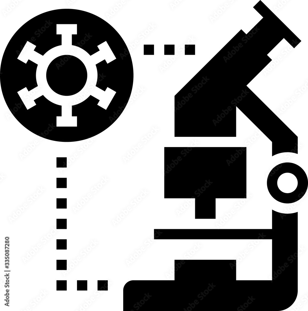 Black and White Clip-art Illustration of Microscopic Research of Corona-virus Black and White Clip-art Illustration of Microscopic Research of Corona-virus